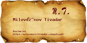 Milovánov Tivadar névjegykártya